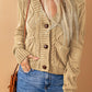 Mixed Knit Button Down Cardigan with Pockets
