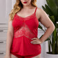 Lace Insert Plus Size Pajamas Set