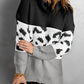 Patterned Color Block Turtleneck Sweater