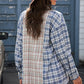 Plaid Contrast Button Front Shirt