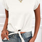 Tied Round Neck Crop Tee
