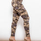 Full Size Camouflage Buttoned Leggings