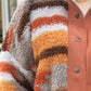 Plus Size Color Block Snap Down Jacket