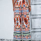Printed High-Rise Wide Leg Pants