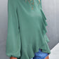 Asymmetrical Ruffle Trim Tunic Blouse