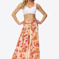 Floral Tie-Waist Tiered Culottes