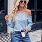 Asymmetrical Dropped Shoulder Long Sleeve Knit Top