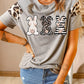 Easter Rabbit Graphic Striped Leopard Raglan Sleeve Tee