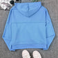 Quarter-Button Exposed Seam Dropped Shoulder Hoodie