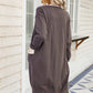 Contrast Dropped Shoulder Ribbed Trim Cardigan