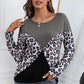 Leopard Patch Color Block Ribbed Top