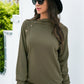 Buttoned Long Raglan Sleeve Hoodie