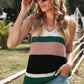 Color Block V-Neck Rib-Knit Tank