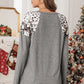 Leopard Snakeskin Print Dropped Shoulder Top