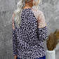 Leopard Sequin Round Neck Top