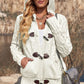 Fleece Lined Cable-Knit Toggle Hooded Cardigan