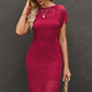 Round Neck Short Sleeve Slit Dress