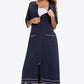 Zip Up Slit Night Dress with Pockets