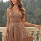 Sequin Surplice Neck Sleeveless Dress