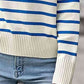 Striped Collared Neck Knit Top