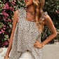 Ditsy Floral Ruffled Square Neck Sleeveless Tank