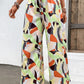 Printed Smocked Waist Wide Leg Pants