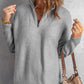 Quarter-Zip Rib-Knit Dropped Shoulder Knit Pullover