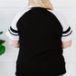 Plus Size Contrast Crisscross Tee Shirt