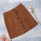 Buttoned Corduroy Mini Skirt