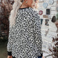 Leopard Contrast Trim Side Slit Sweatshirt