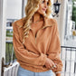 Quarter-Zip Dropped Shoulder Elastic Hem Sweatshirt