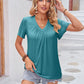 Ruched V-Neck Short Sleeve Tee