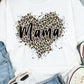 MAMA Leopard Heart Graphic Tee Shirt