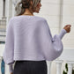 Horizontal Ribbing Dolman Sleeve Sweater
