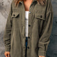 Turn Down Collar Buttoned Shirt Jacket