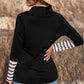Striped Sequin Heart Graphic Long Sleeve Top