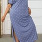 Plus Size Short Sleeve Split Curved Hem Dress