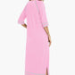 Zip Up Slit Night Dress with Pockets
