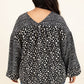 Plus Size Animal Print Balloon Sleeve Blouse