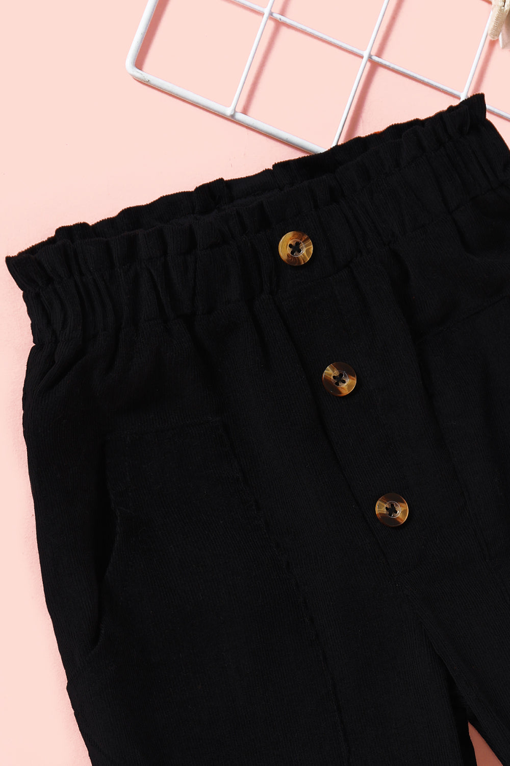Baby Girls' Paper Bag Pants with Buttons