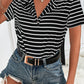Striped Quarter Button Tee Shirt