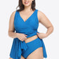 Plus Size Plunge Sleeveless Two-Piece Swimsuit