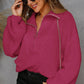 Half-Zip Lantern Sleeve Sweater