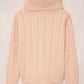 Cable-Knit Dropped Shoulder Turtleneck Knitted Sweater