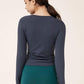 Half-Zip Drawstring Long Sleeve Sports Top