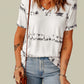 Printed V-Neck Short Sleeve Top