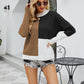 Color Block Dropped Shoulder Ribbed Trim Sweater
