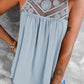 Lace Yoke Grecian Neck Sleeveless Top