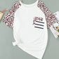 Plus Size Mixed Print Contrast Tee Shirt