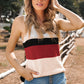 Color Block V-Neck Rib-Knit Tank